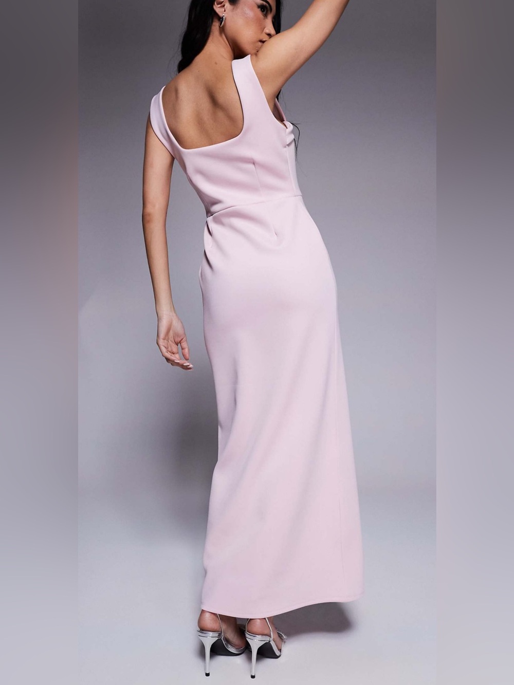Asos Elegant Pink Maxi Dress with Sweetheart Detail - Picture 3 of 10